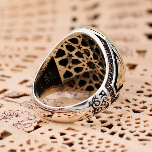 Siyah Oniks Taşlı Erkek Yüzük (SS-040)