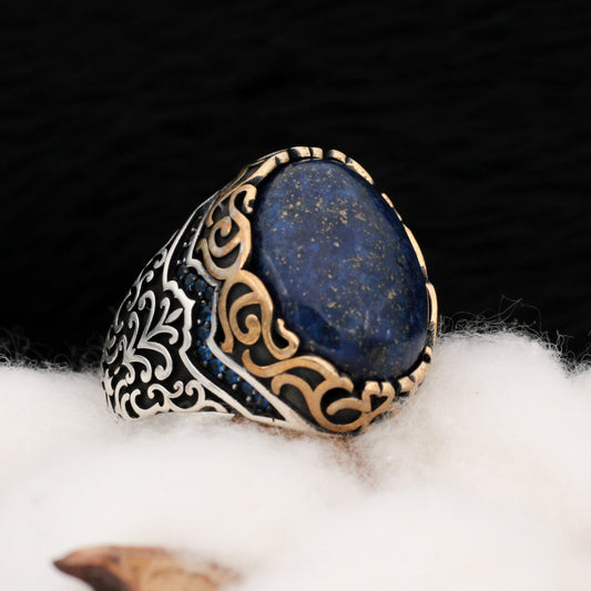 Lapis Lazuli Taşlı Gümüş Yüzük