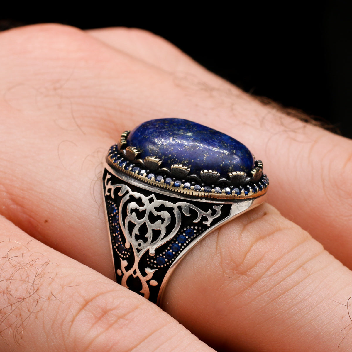 Lapis Lazuli Taşlı Gümüş Yüzük