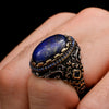 Lapis Lazuli Taşlı Gümüş Erkek Yüzük (SS-089)