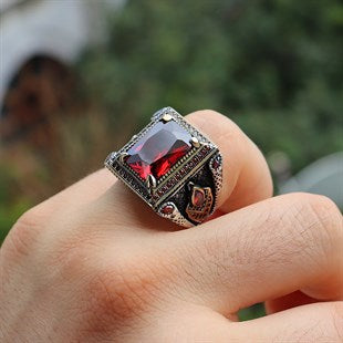 Turmalin Taşlı Erkek Yüzük